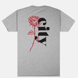 PORTLAND GEAR Soft-Blend Rose City "P" Tee Short Sleeve Crew Neck Grey Mens L